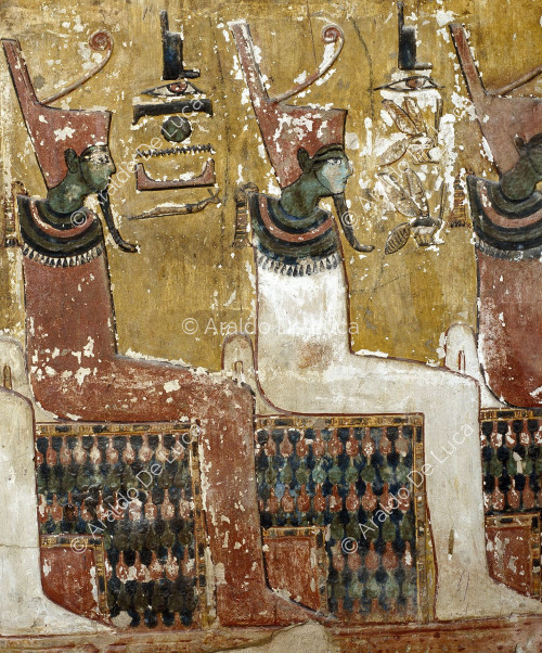Amduat, troisième heure: quatre formes d'Osiris 