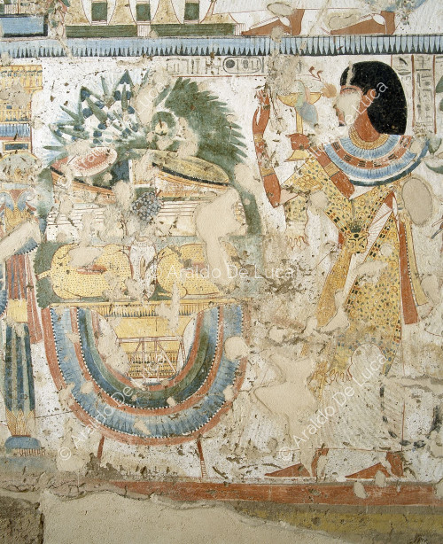 Userhat presenting offerings to Thutmose I