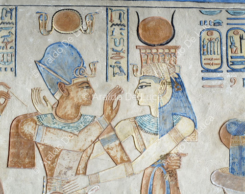 Isis embracing Ramses III