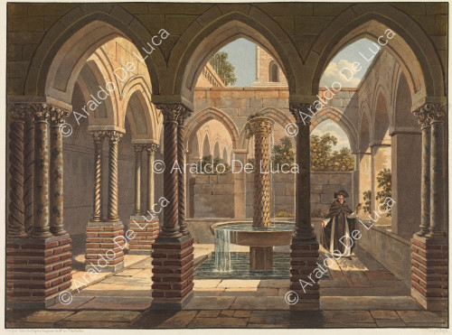 Vista del Claustro de los Benedictinos en Monreale - Viaje pintoresco en Sicilia dedicada a su altura real la Señora Duquesa de Berry. Primer tomo