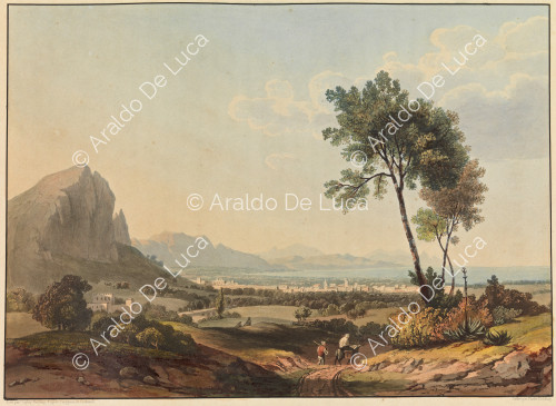 Vista de Sala di Partenico - Viaje pintoresco en Sicilia dedicada a su altura real la Señora Duquesa de Berry. Primer tomo