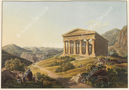 Distant view of the Temple of Segesta - Picturesque journey in Sicily dedicated to her royal highness Madam the Duchess de Berry. First volume