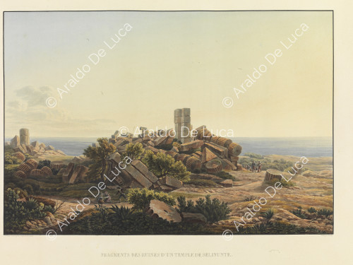 Los fragmentos de las ruinas de un templo de Selinunte - Viaje pintoresco en Sicilia dedicada a su altura real la Señora Duquesa de Berry. Primer tomo