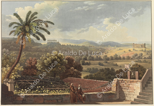 Vista della posizione di una parte dell'antica Agrigento - Viaggio pittoresco in Sicilia dedicato a sua altezza reale la Signora Duchessa di Berry. Tomo primo