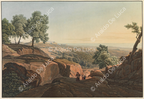Vue d'Agrigente, pris des hauteurs - Voyage pittoresque en Sicile dédié à son altesse royale Madame la Duchesse de Berry. Tome premier