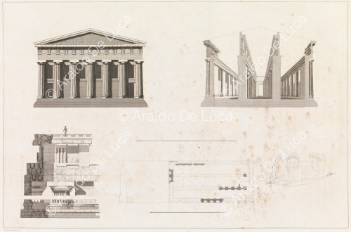 Plan des riunes et restauration du Temple de Jupiter Olympien, à Agrigente - Voyage pittoresque en Sicile dédié à son altesse royale Madame la Duchesse de Berry. Tome premier