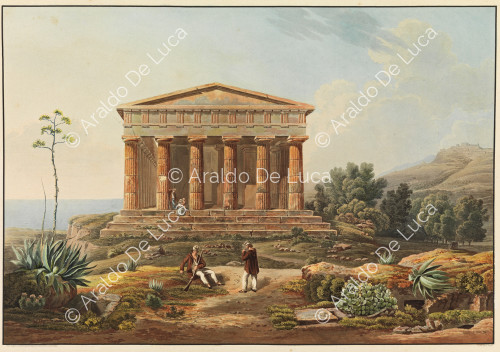 Vista del Templo de la Concordia en Agrigento - Viaje pintoresco en Sicilia dedicada a su altura real la Señora Duquesa de Berry. Primer tomo