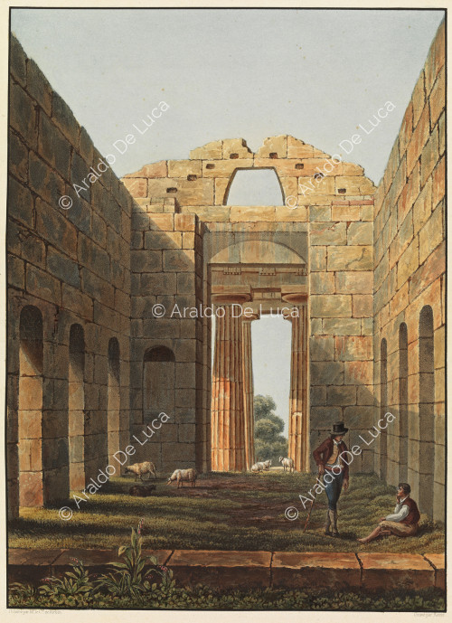 Interior view of the Temple of Concord in Agrigento - Picturesque journey in Sicily dedicated to her royal highness Madam the Duchess de Berry. First volume
