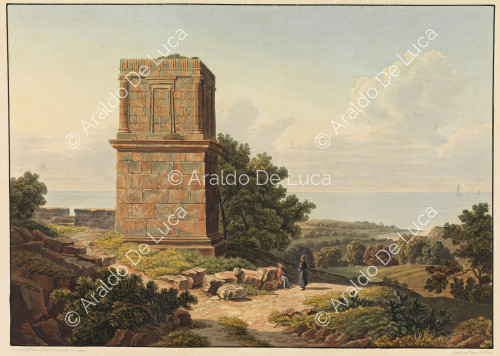 Vue du Tombeau de Theron à Agrigente - Voyage pittoresque en Sicile dédié à son altesse royale Madame la Duchesse de Berry. Tome premier