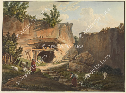 Vista nella Grotta d'Ispica - Viaggio pittoresco in Sicilia dedicato a sua altezza reale la Signora Duchessa di Berry. Tomo secondo