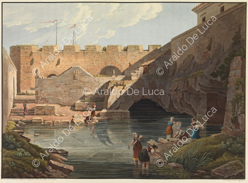 Vista de la Fuente Aretusa, en Siracusa - Viaje pintoresco en Sicilia dedicada a su altura real la Señora Duquesa de Berry. Segundo tomo