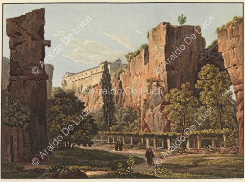 Vue des latomies des Capucins à Syracuse - Voyage pittoresque en Sicile dédié à son altesse royale Madame la Duchesse de Berry. Tome second