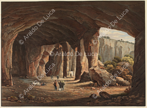 Inside view of the quarries in Syracuse - Picturesque journey in Sicily dedicated to her royal highness Madam the Duchess de Berry. Second volume