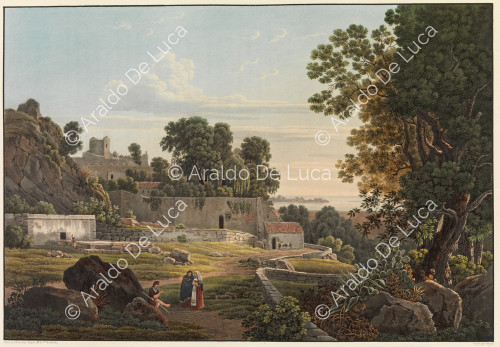 Vue de l'emplacement de la Maison de Timoléon à Syracuse - Voyage pittoresque en Sicile dédié à son altesse royale Madame la Duchesse de Berry. Tome second