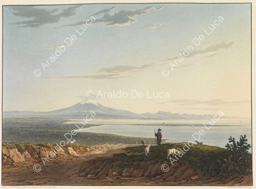 Vue des hauteurs de l'Epipole, à Syracuse - Voyage pittoresque en Sicile dédié à son altesse royale Madame la Duchesse de Berry. Tome second