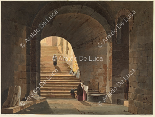Escalera del teatro de Catania - Viaje pintoresco en Sicilia dedicada a su altura real la Señora Duquesa de Berry. Segundo tomo