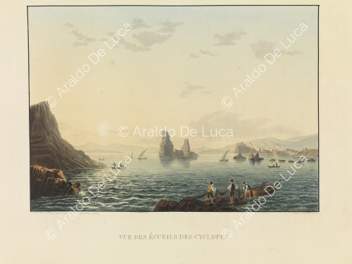 Vista degli Scogli dei Ciclopi - Viaggio pittoresco in Sicilia dedicato a sua altezza reale la Signora Duchessa di Berry. Tomo secondo