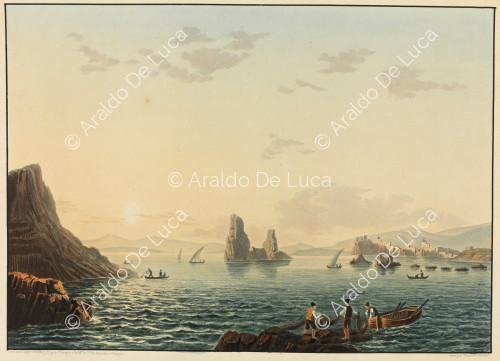 Vista de las rocas de la Cyclops - Viaje pintoresco en Sicilia dedicada a su altura real la Señora Duquesa de Berry. Segundo tomo