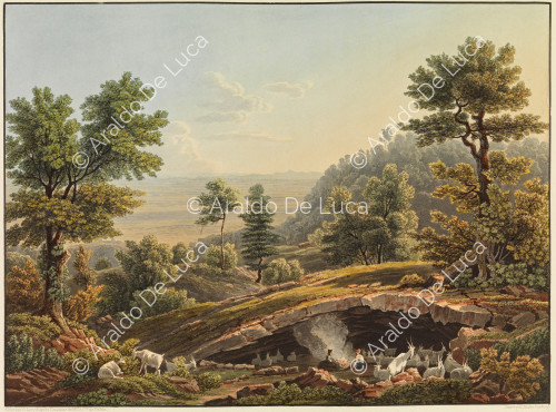 View of the Cave of the Goats - Picturesque journey in Sicily dedicated to her royal highness Madam the Duchess de Berry. Second volume