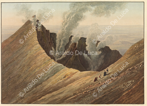 Vista del cráter del Etna - Viaje pintoresco en Sicilia dedicada a su altura real la Señora Duquesa de Berry. Segundo tomo