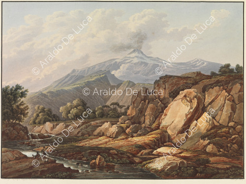 View of Etna gorge and the Fiume Freddo - Picturesque journey in Sicily dedicated to her royal highness Madam the Duchess de Berry. Second volume