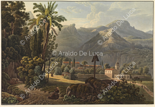 Vue du Couvent des Capucins à Taormina - Voyage pittoresque en Sicile dédié à son altesse royale Madame la Duchesse de Berry. Tome second