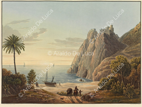 View of Sant'Alessio Castle - Picturesque journey in Sicily dedicated to her royal highness Madam the Duchess de Berry. Second volume