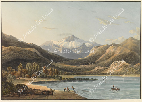 Vista del Etna y del golfo de Milazzo - Viaje pintoresco en Sicilia dedicada a su altura real la Señora Duquesa de Berry. Segundo tomo