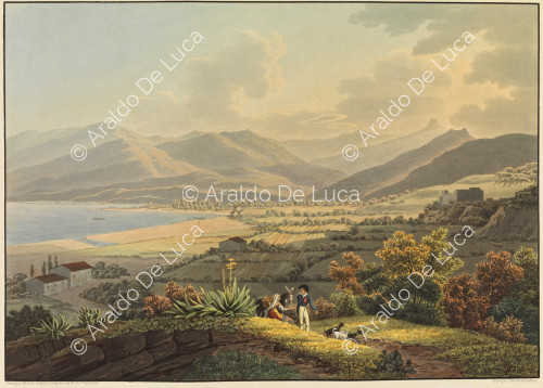 Vista del Golfo de Milazzo tomado de Tíndaris - Viaje pintoresco en Sicilia dedicada a su altura real la Señora Duquesa de Berry. Segundo tomo