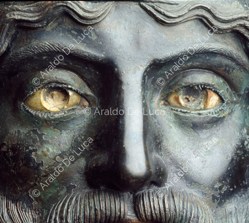 Riace bronzes. Tideo, bronze A. Detail