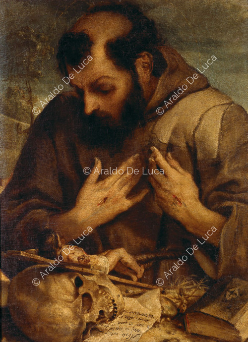 Der heilige Franziskus bei der Anbetung des Kruzifixes