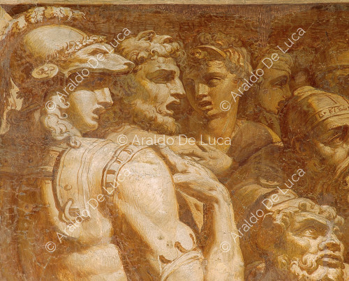 Stories of Alexander the Great. Alexander has the works of Homer placed in a casket. Detail