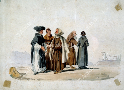Gruppe von Mönchen