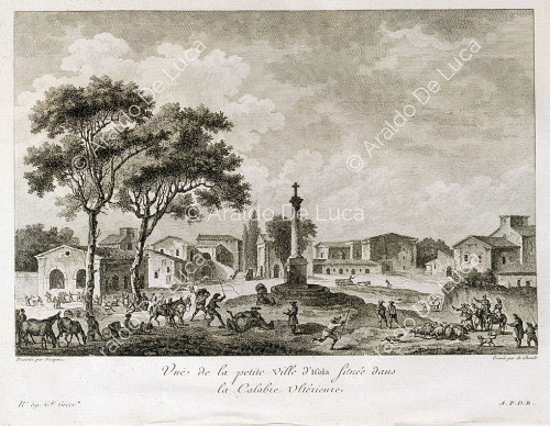 Vue de la petite ville d'Ifola située en Calabre