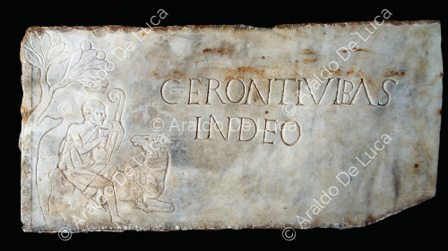 Epitaph of Gerontius with figure of a shepherd