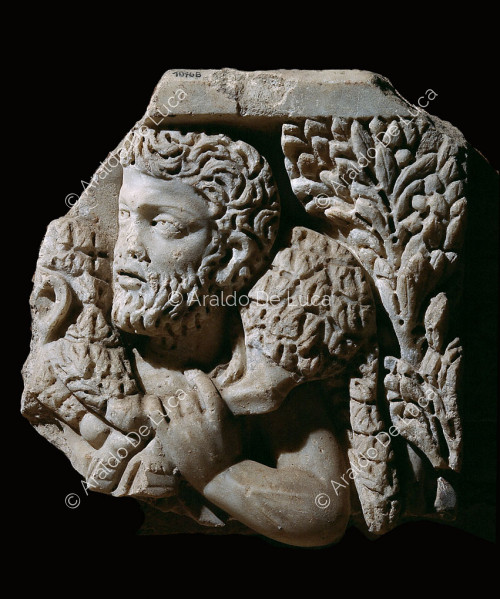 Fragmentary sarcophagus with good shepherd