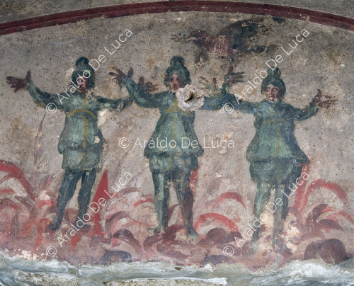 Fresko mit drei Priesterinnen
