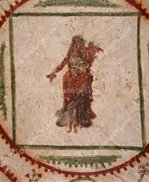 Vault with fresco depicting Fortune with cornucopia. Detail