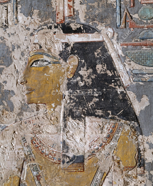 Detalle de la diosa Hathor de Occidente