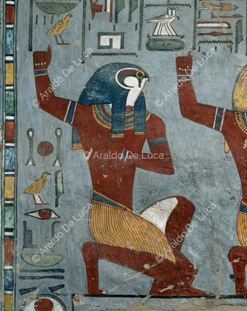 Falcon-headed god, incarnation of Hierakonpolis (Upper Egypt)