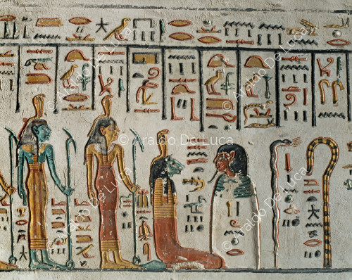 Amduat : bâton d'Osiris et des dieux