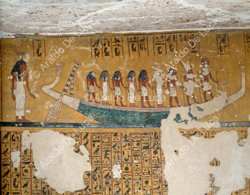 Book of the Dead: Neftis with the solar boat and the Ennead