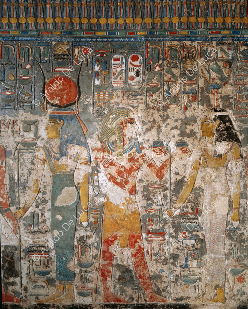 Horemheb with Isis and Hathor of the West