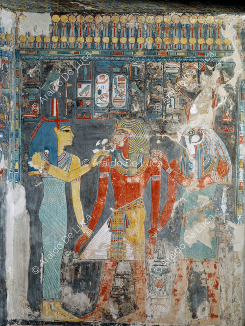 Horemheb, Hathor und Horus