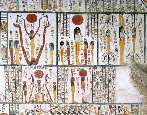 Book of the Earth: raising the sun and mummified figures