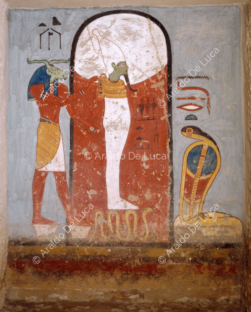 Book of Gates: Ramesses I represented as Osiris