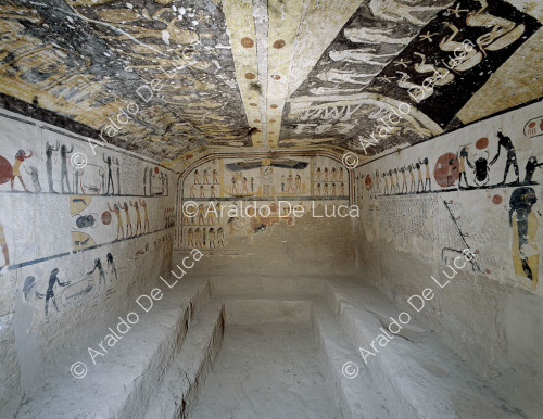 General view of the burial chamber of Ramesses IX