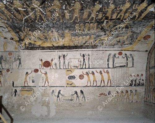 Tomb chamber of Ramesses IX with scenes from the Book of Night and Book of Caves