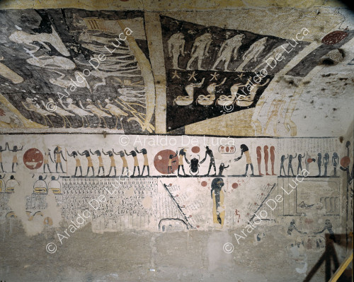 Tomb chamber of Ramesses IX with scenes from the Book of the Day and Book of the Earth