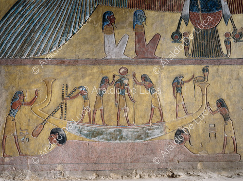 Dettaglio dal Libro delle Caverne, Sesta sezione, con barca solare